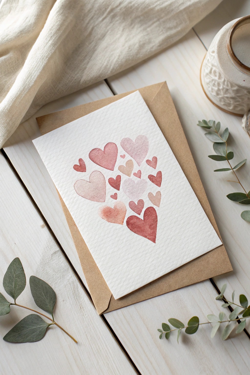 A dreamy watercolor hearts card—simple, heartfelt, and beautifully handmade.