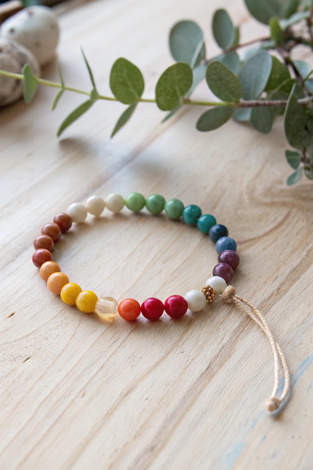 A rainbow burst of color—handcrafted beads for a joyful, minimalist statement.