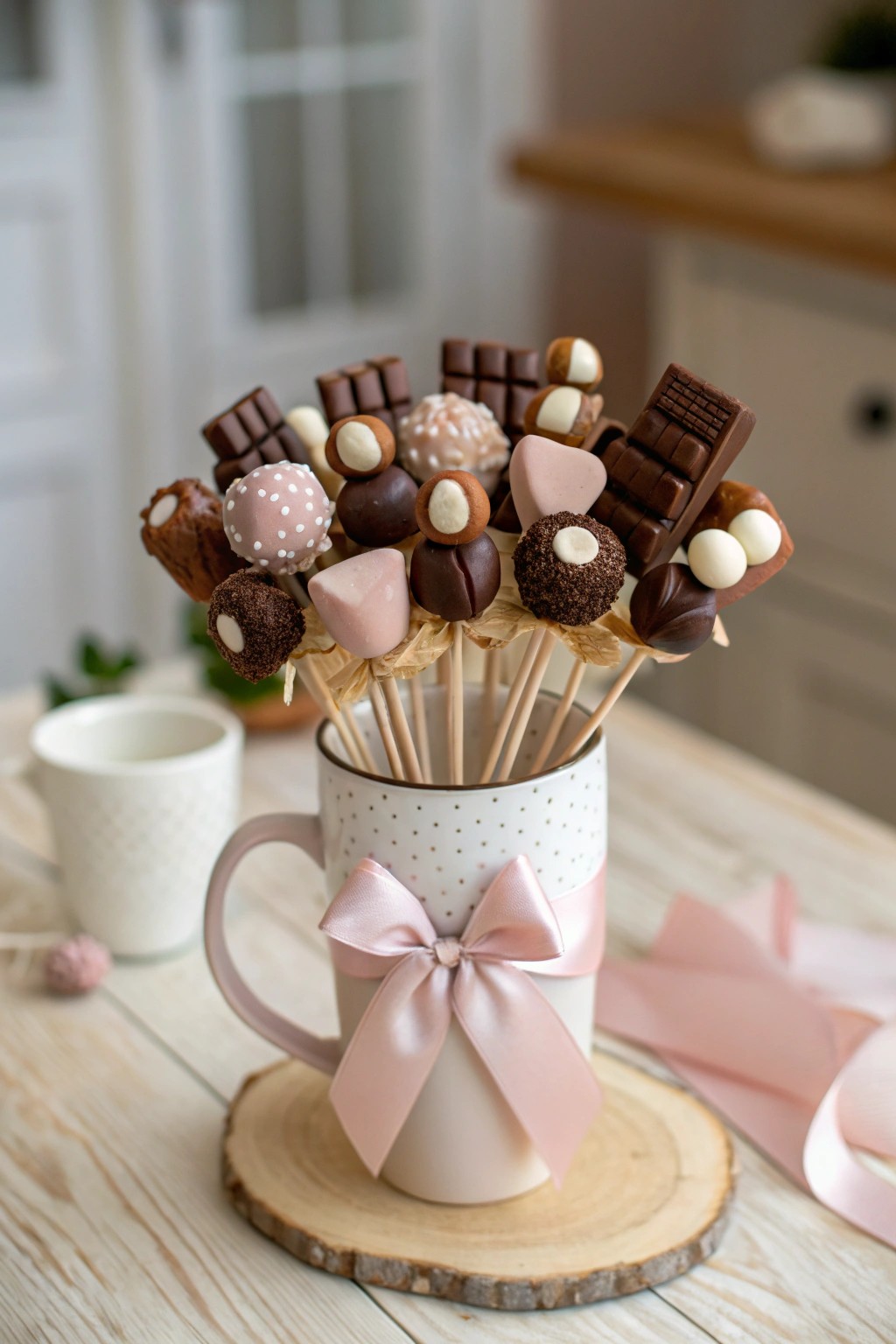 Sweet simplicity: a handcrafted candy bar bouquet, wrapped with love and Scandinavian charm.