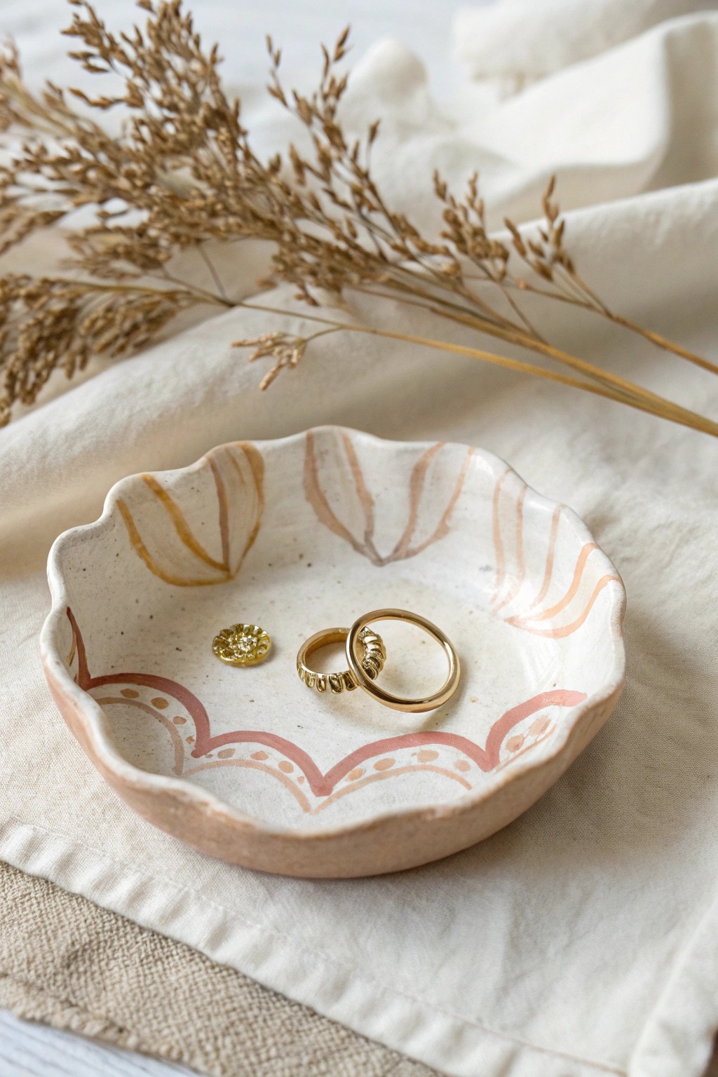 Handcrafted clay trinket dish—where Scandinavian simplicity meets boho charm.
