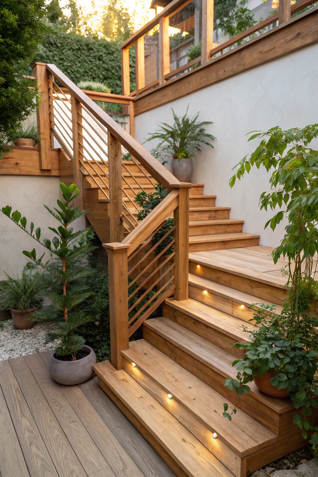 Elevate your outdoor space with the timeless charm of a handcrafted multi-level deck.