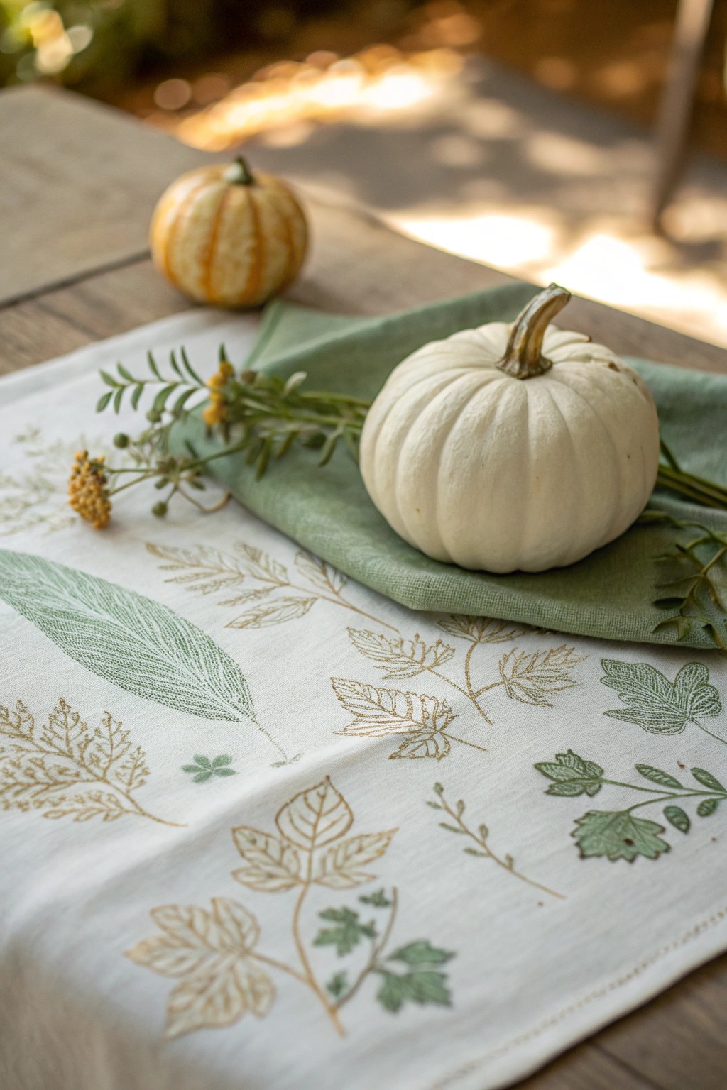 Elevate autumn decor with a hand-painted botanical pumpkin—simple, natural, and stunning.