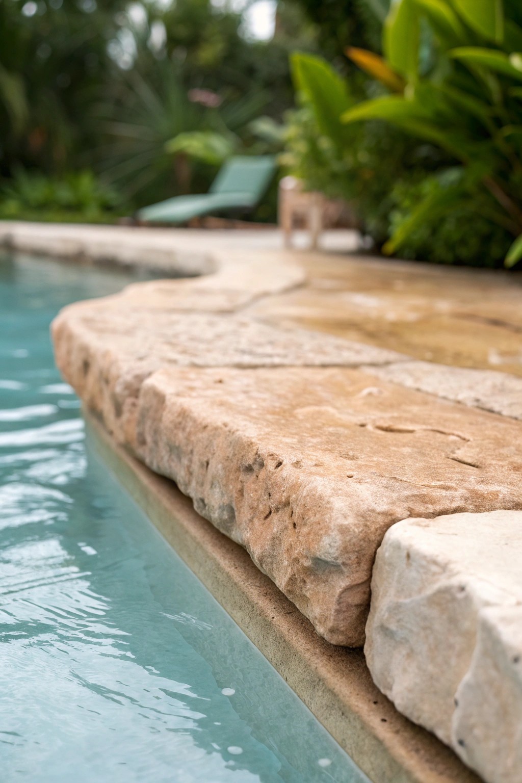 Elevate your pool with the timeless beauty of natural stone edges.
