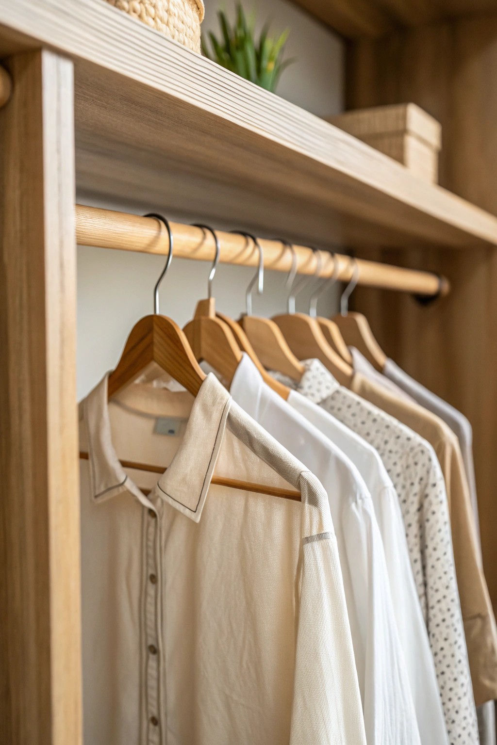 Double your closet space with a touch of craftsmanship—simple, elegant hanging rods for effortless organization.