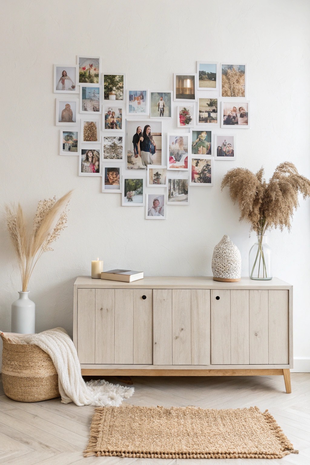 A heart-shaped photo collage: a thoughtful, handcrafted gift that fills any space with love and memories.