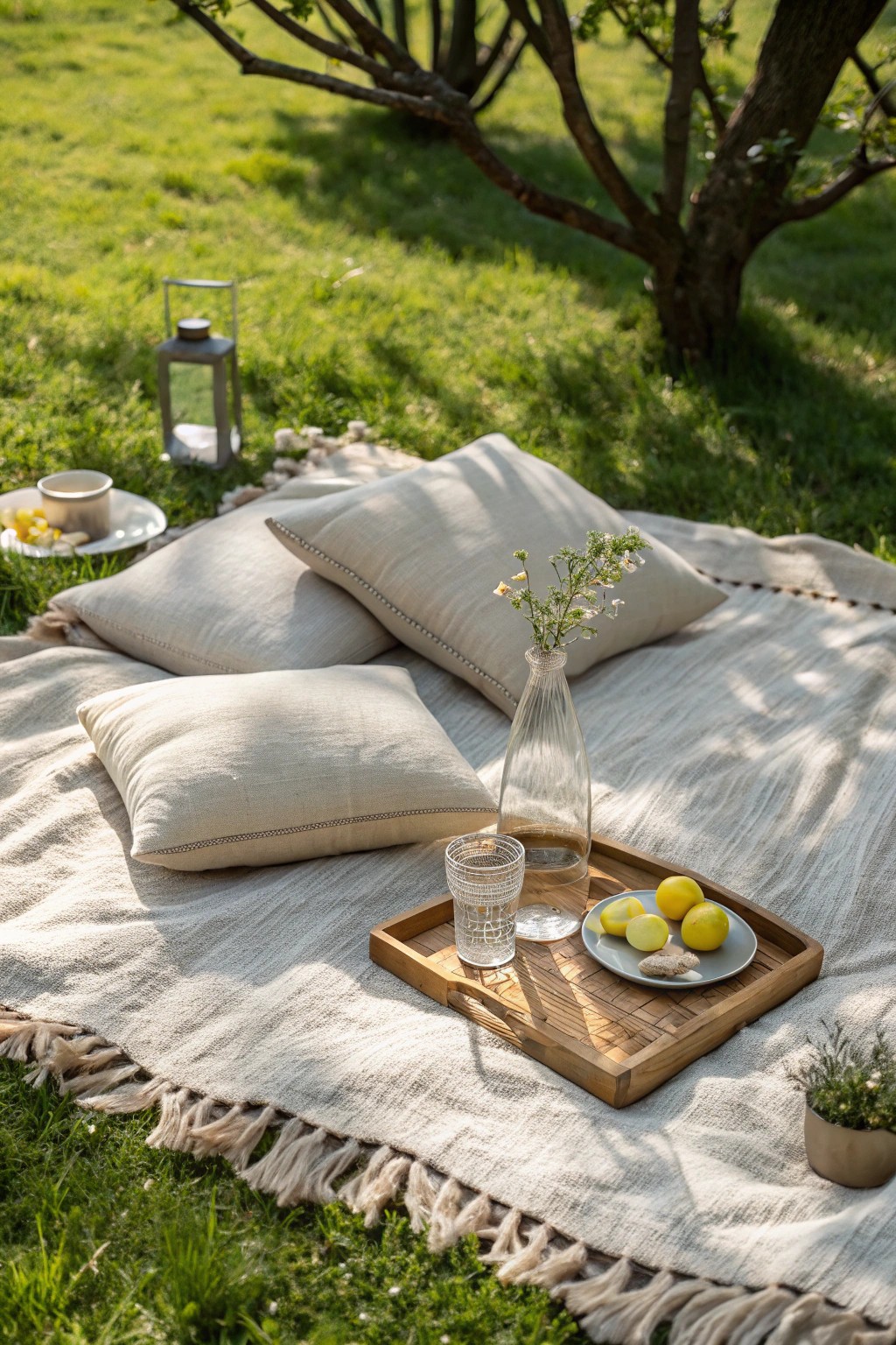 Effortless outdoor dining: Simple picnic elegance for your backyard.