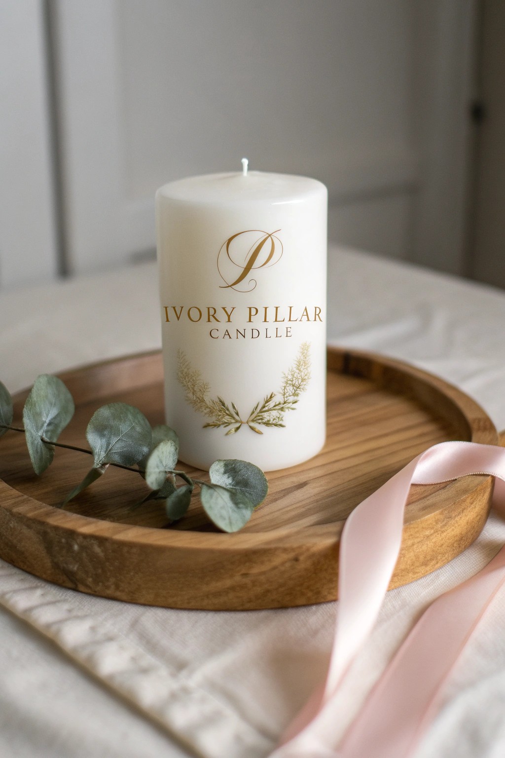 Personalized elegance: a hand-painted monogram candle, perfect for gifting.