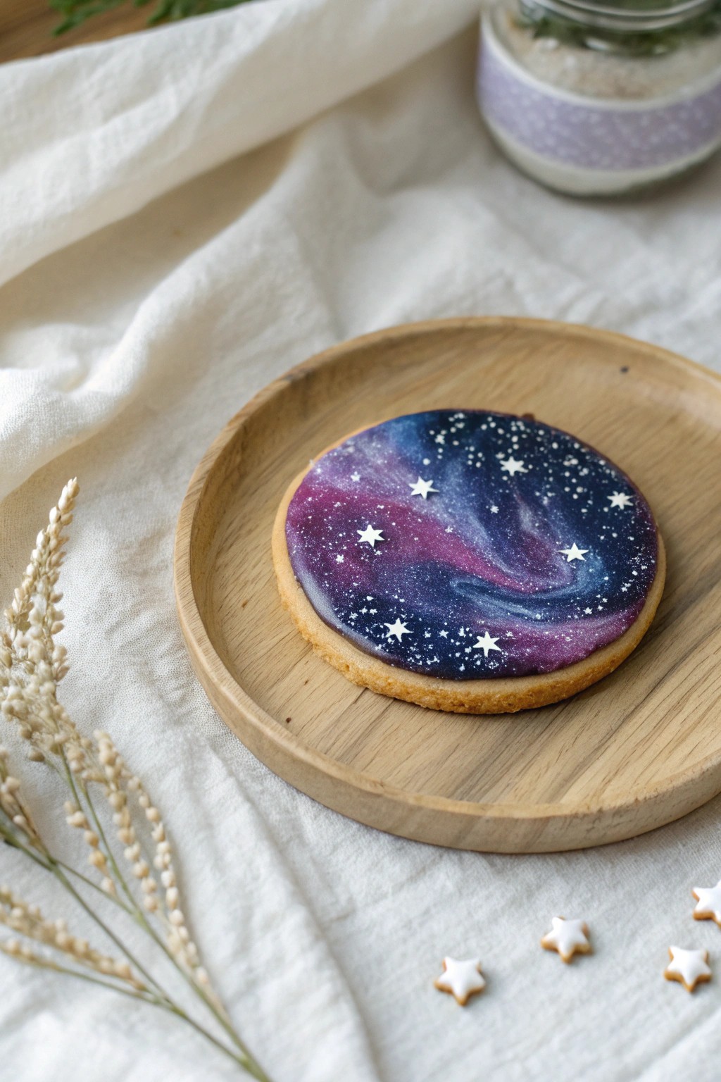 Bring the cosmos to your kitchen with a stunning galaxy-glazed cookie.