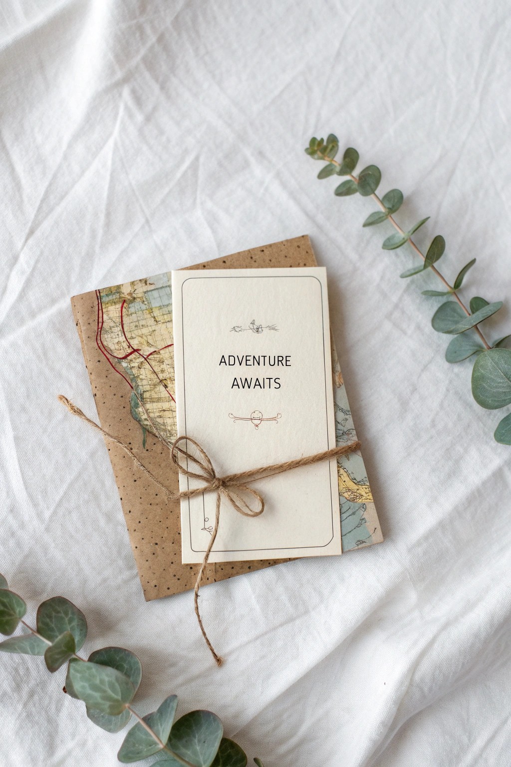 Send them off in style with a charming upcycled map adventure card.