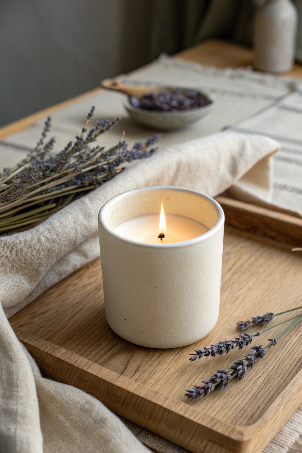 Bring calm to your workspace with a beautifully crafted scented candle.