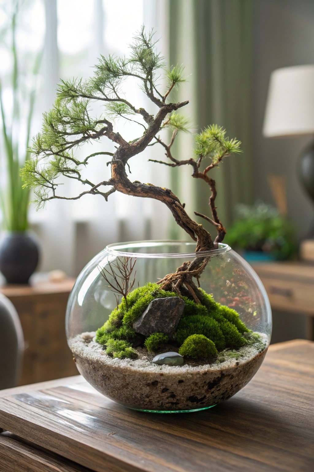 Bring zen serenity home with a handcrafted aquatic bonsai centerpiece.
