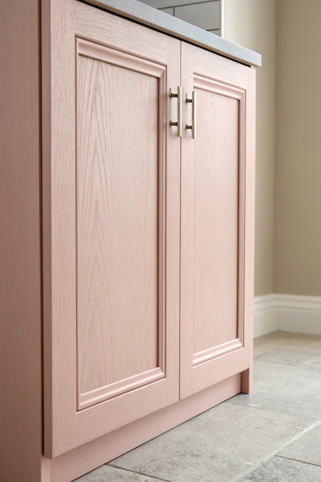 Blush pink cabinetry: a subtle, modern twist for a whimsical kitchen update.