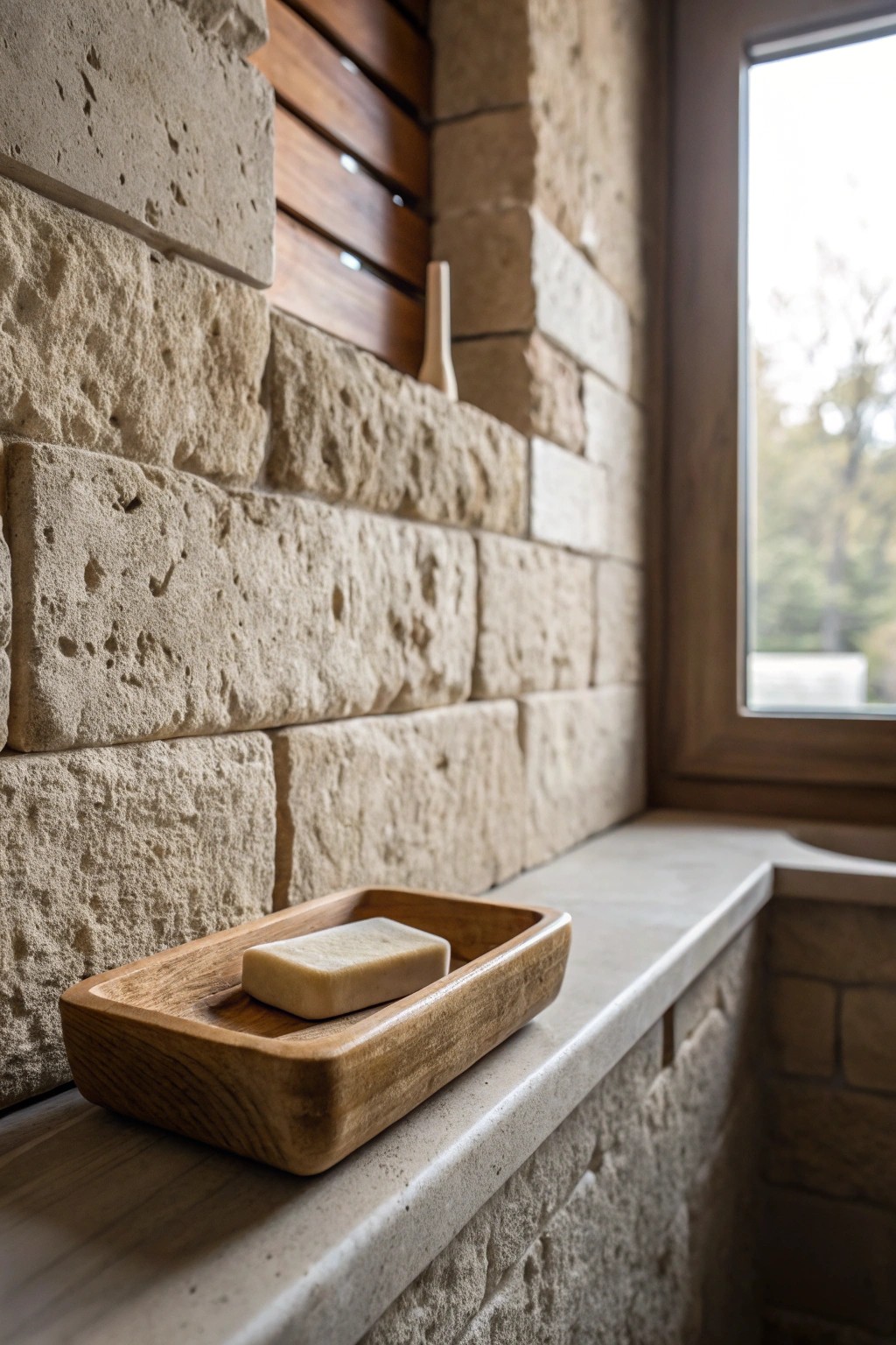 Embrace moody elegance—natural stone textures meet artisan simplicity.