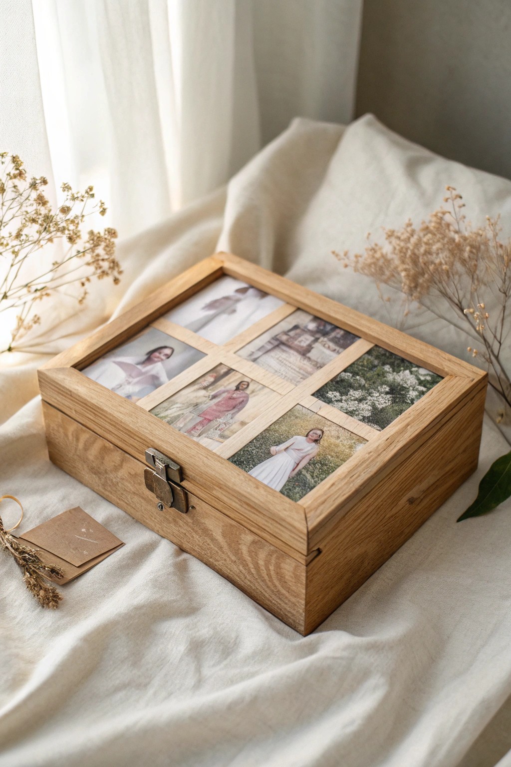 Cherish memories in a beautifully upcycled photo keepsake box.
