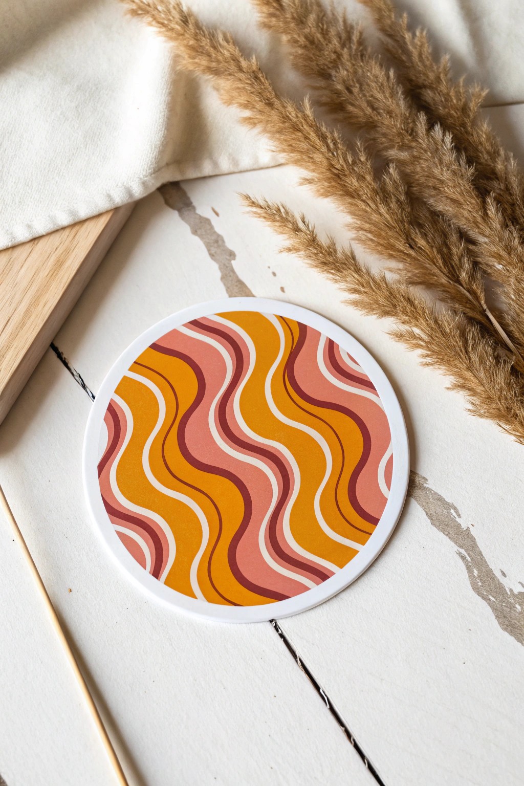 Bring retro charm to your space with groovy, handcrafted sticker designs.