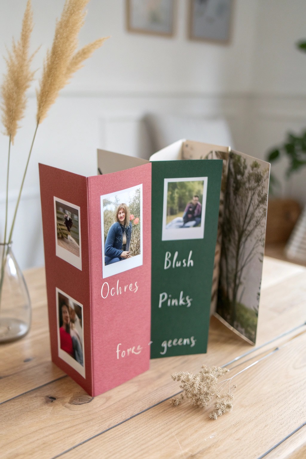 A handcrafted accordion-fold card—each panel a beautiful memory, a perfect birthday tribute for Mom.