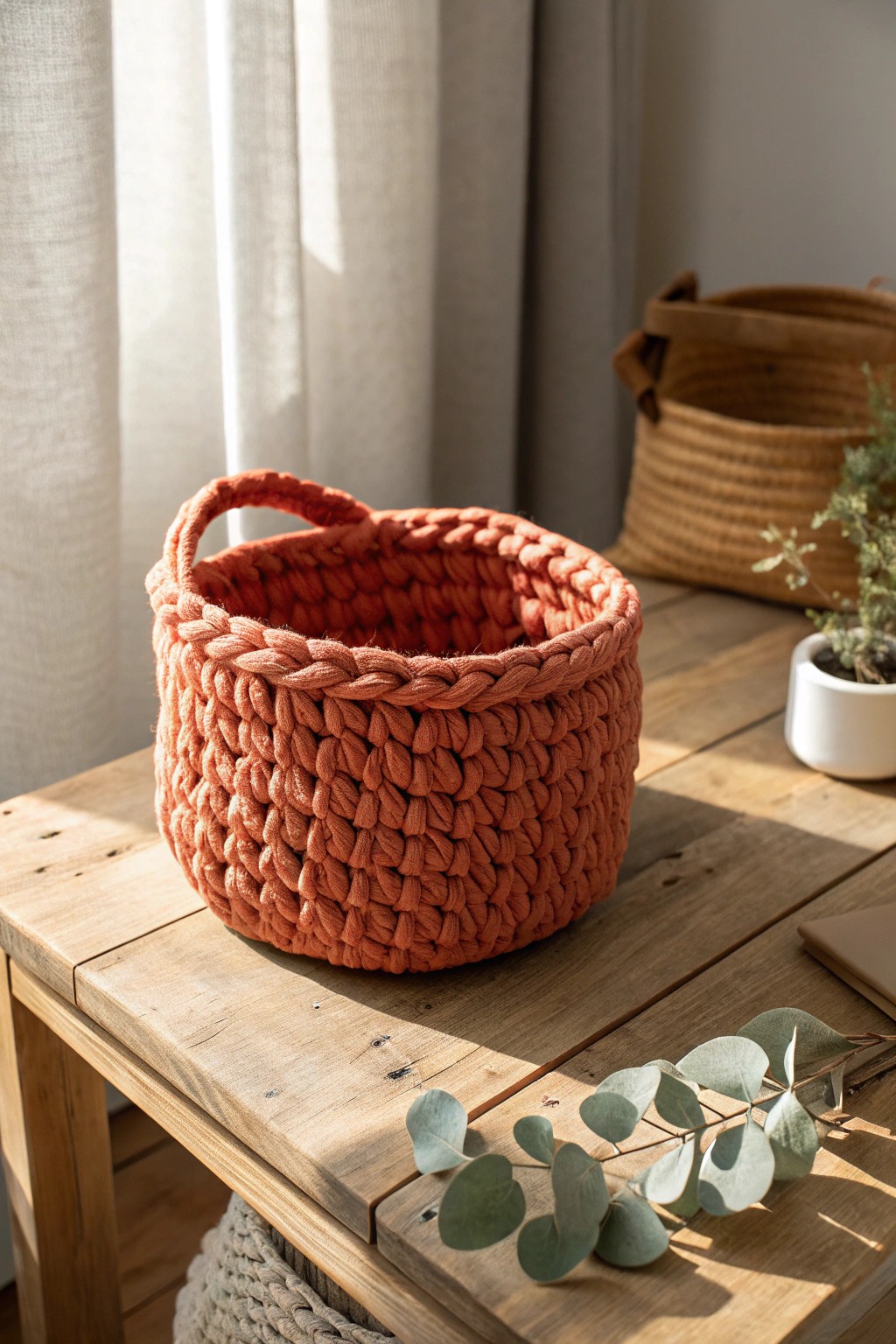 Chic crocheted baskets: Handcrafted style for every corner of your home.
