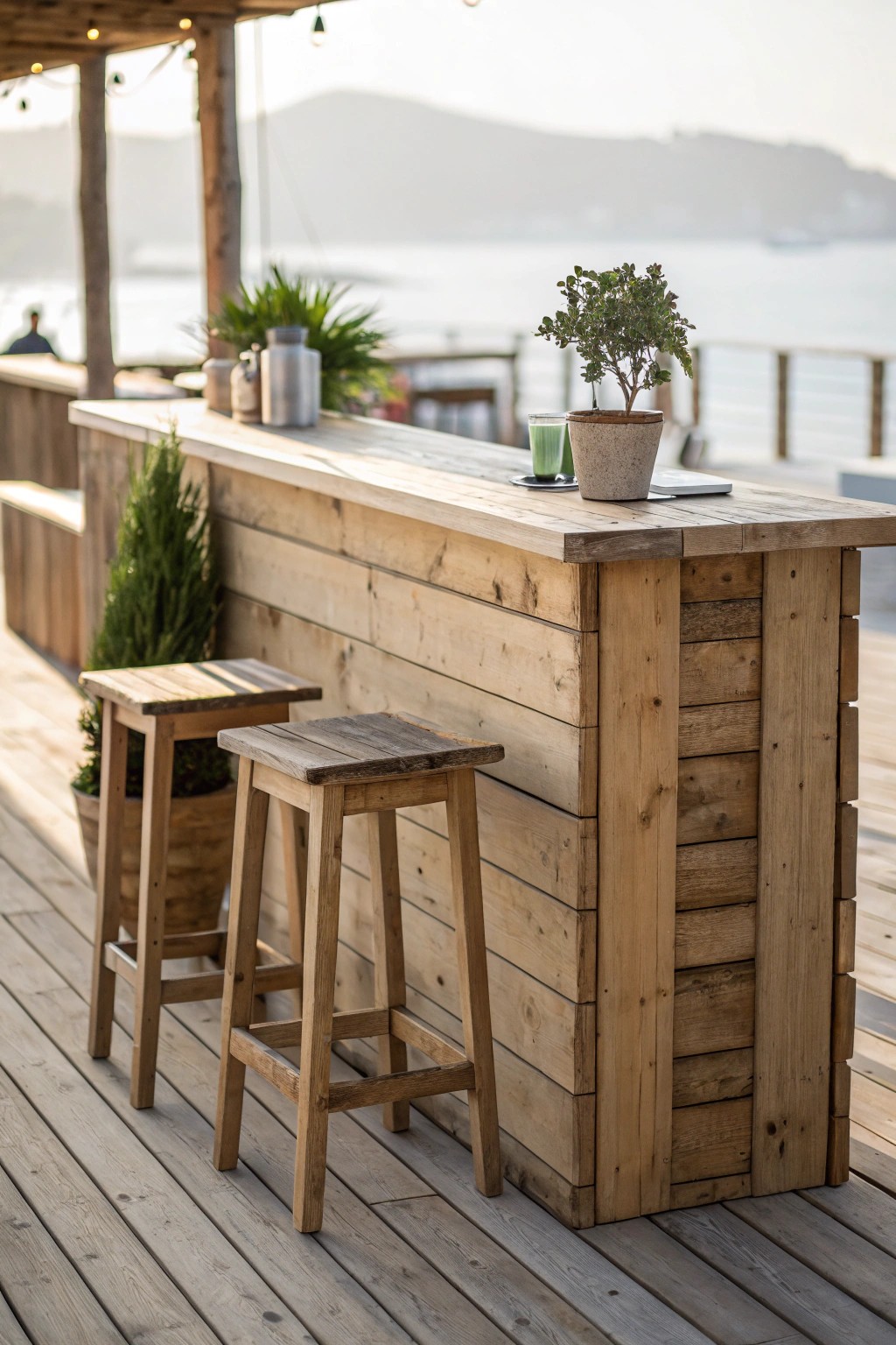Savor happy hour at a handcrafted deck bar—where simplicity meets backyard style.
