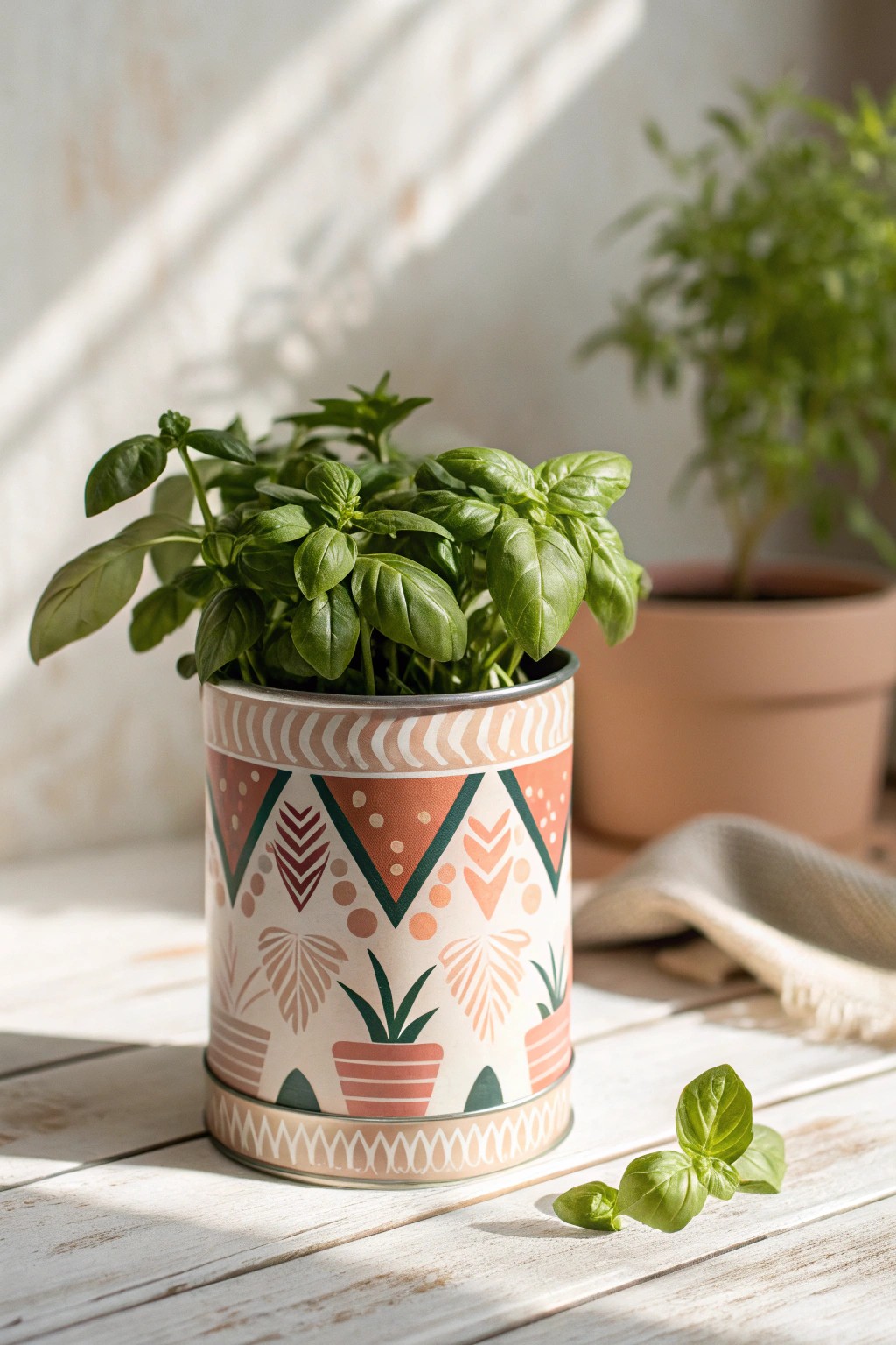 Chic homemade herb tin—where Scandinavian minimalism meets boho beauty for Mother’s Day.