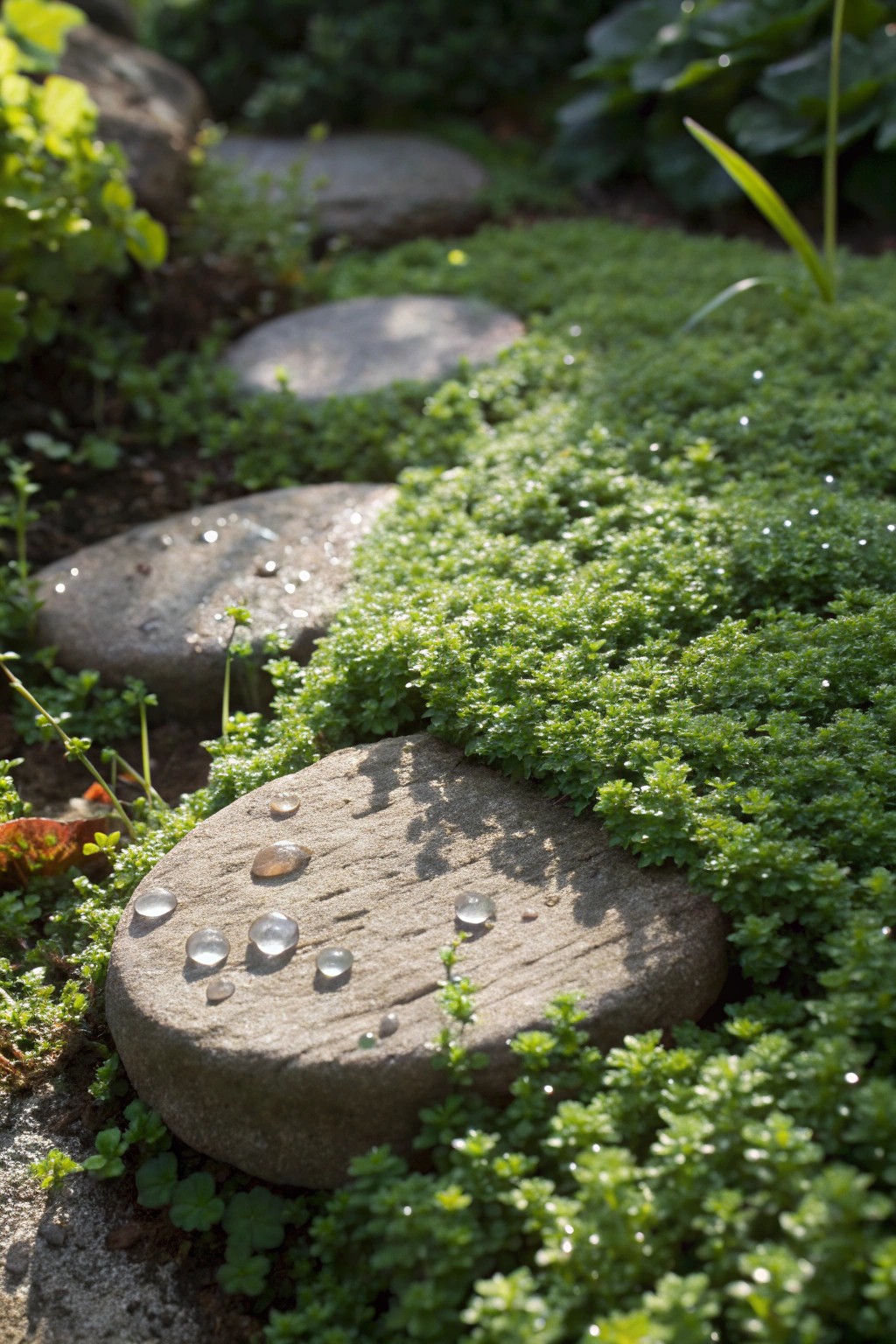 Simple beauty: Lush ground cover transforms your front path.