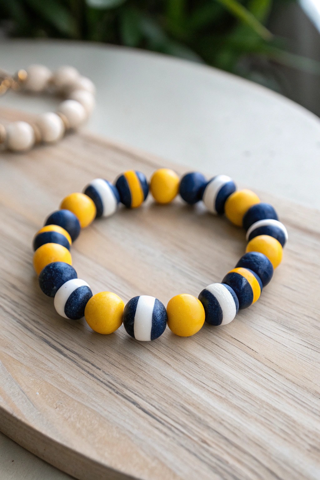 Bold stripes, handcrafted charm—Scandinavian minimalism meets playful color for your wrist.