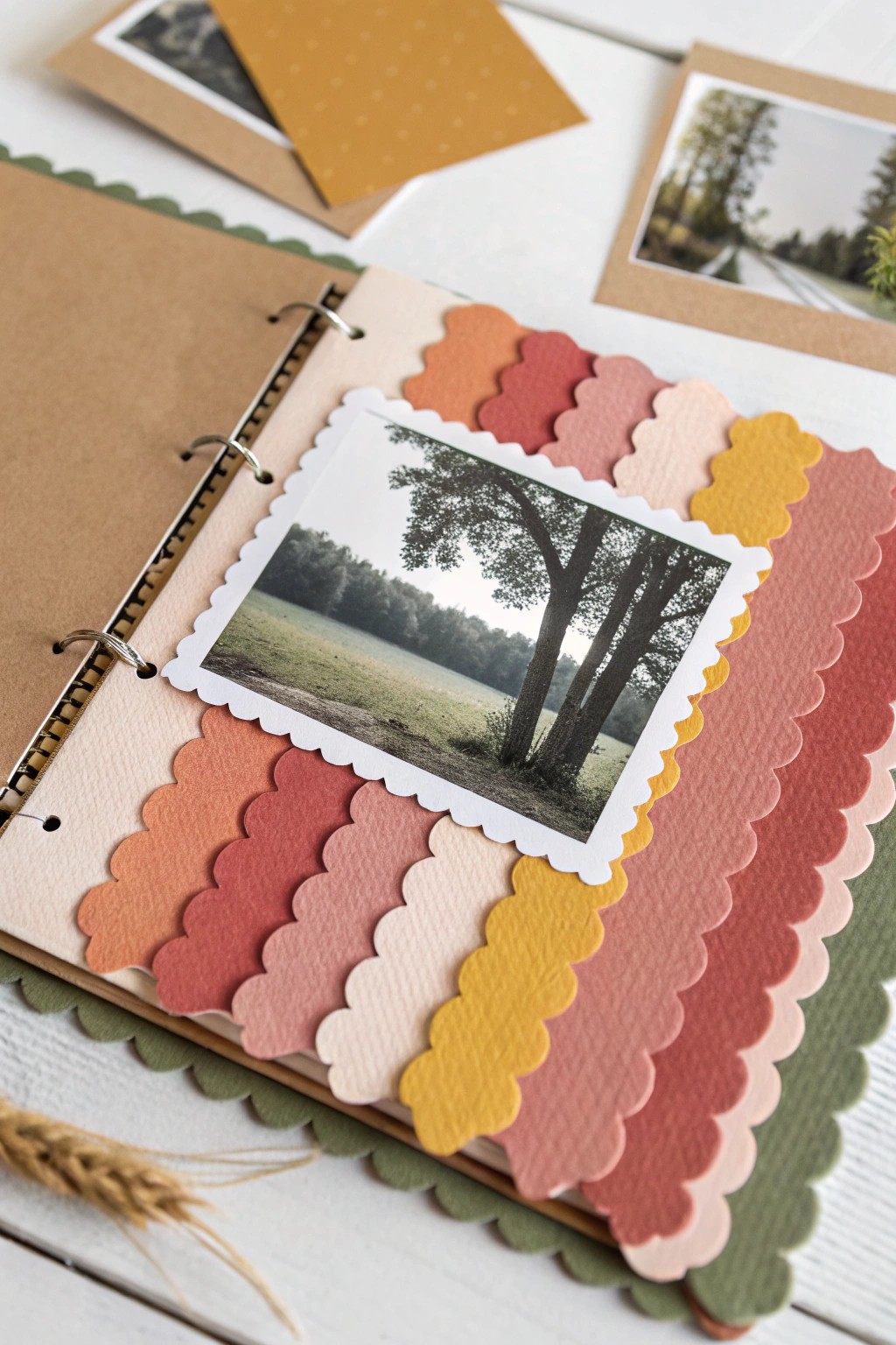 Layered paper borders bring playful depth and handcrafted charm to your scrapbook pages.