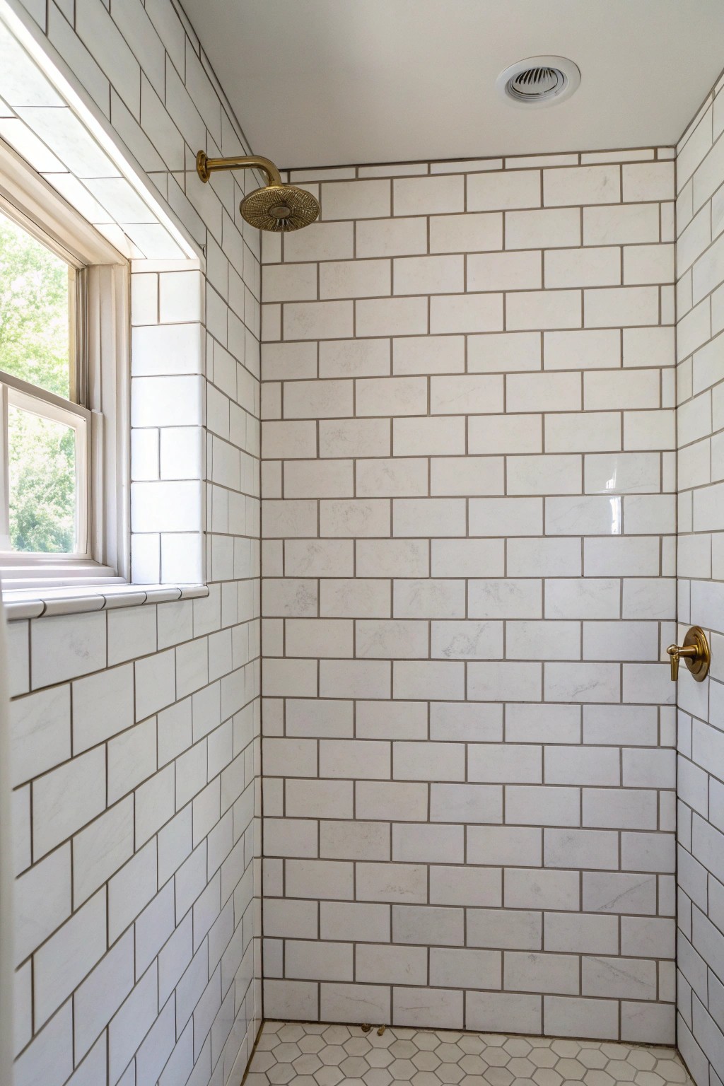 Elevate your shower with timeless, floor-to-ceiling subway tile.