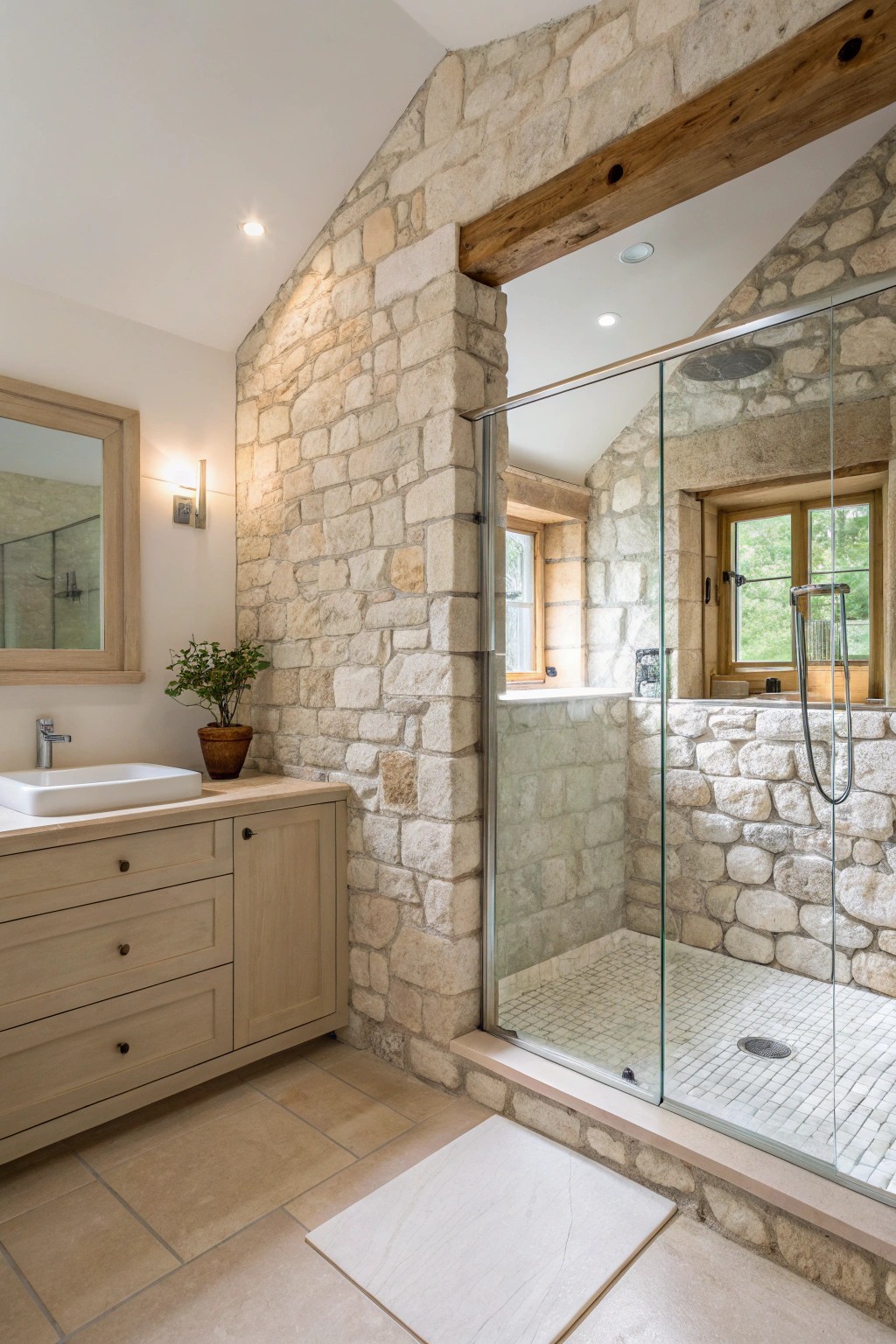 Minimalist half wall—subtle separation, endless style.