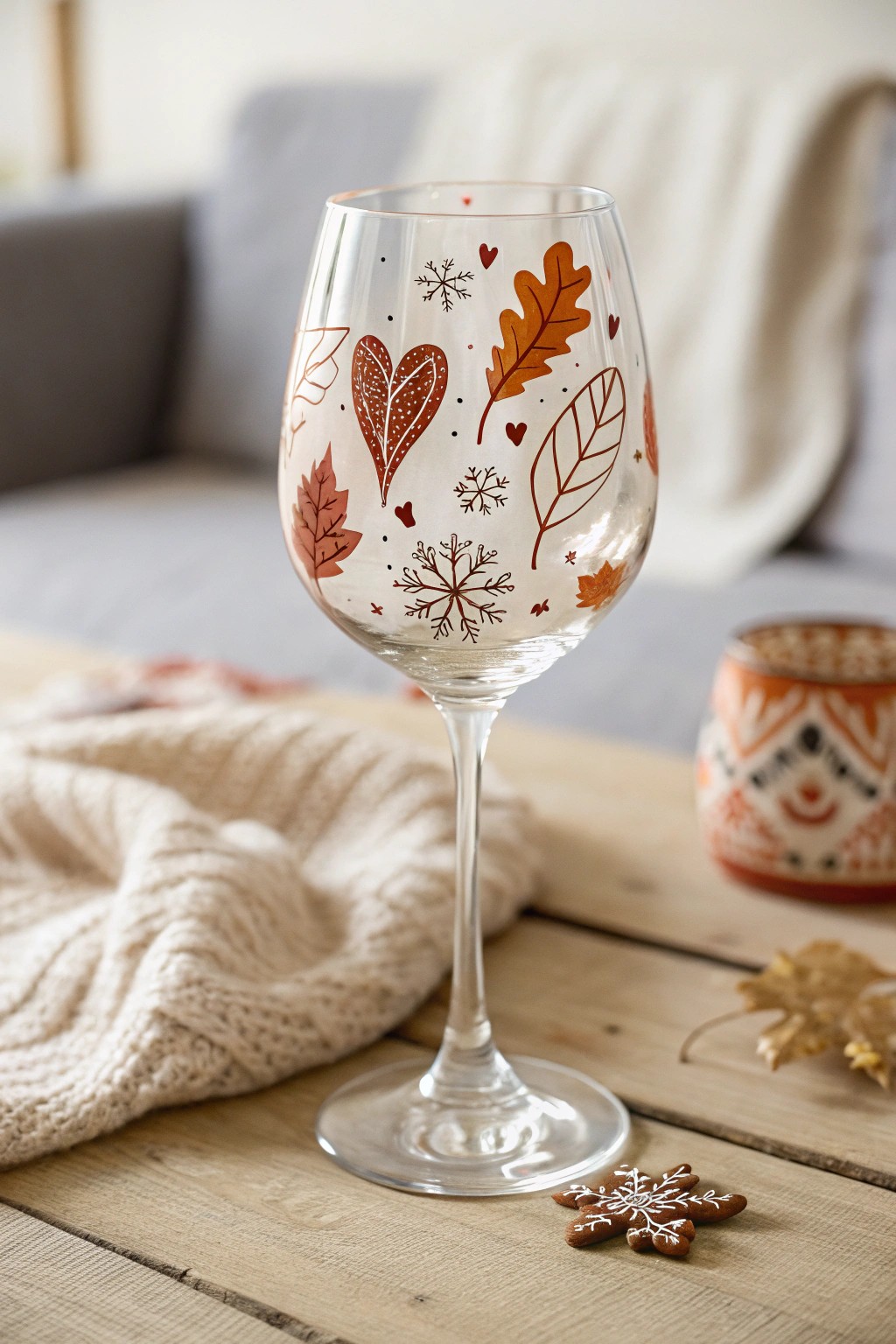 Celebrate the seasons with a beautifully hand-painted festive wine glass—elevate your holiday gatherings in style!