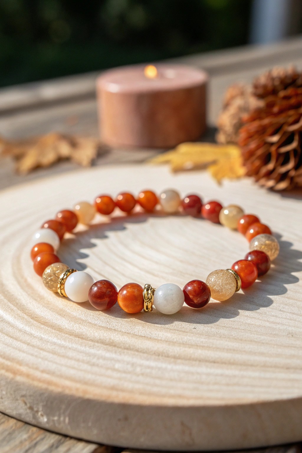 Celebrate the season in style with handcrafted bead bracelets in gorgeous autumn hues.