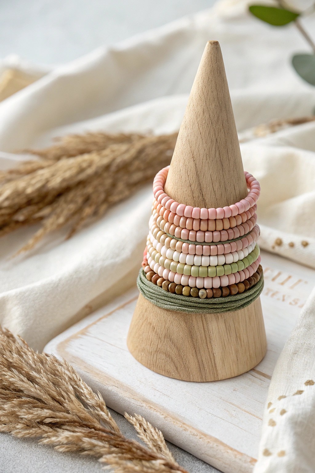 Effortless style: Heishi clay bead stacks for a touch of artisanal charm.