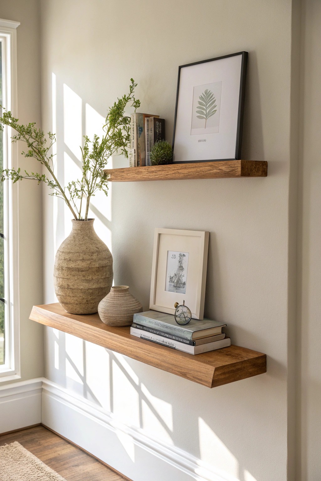 Elevate your entryway with a beautifully curated floating shelf.
