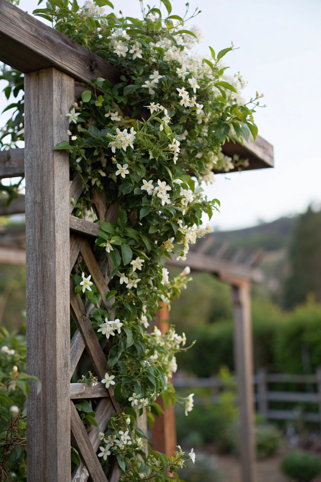 Create a serene, private retreat with a living jasmine trellis.