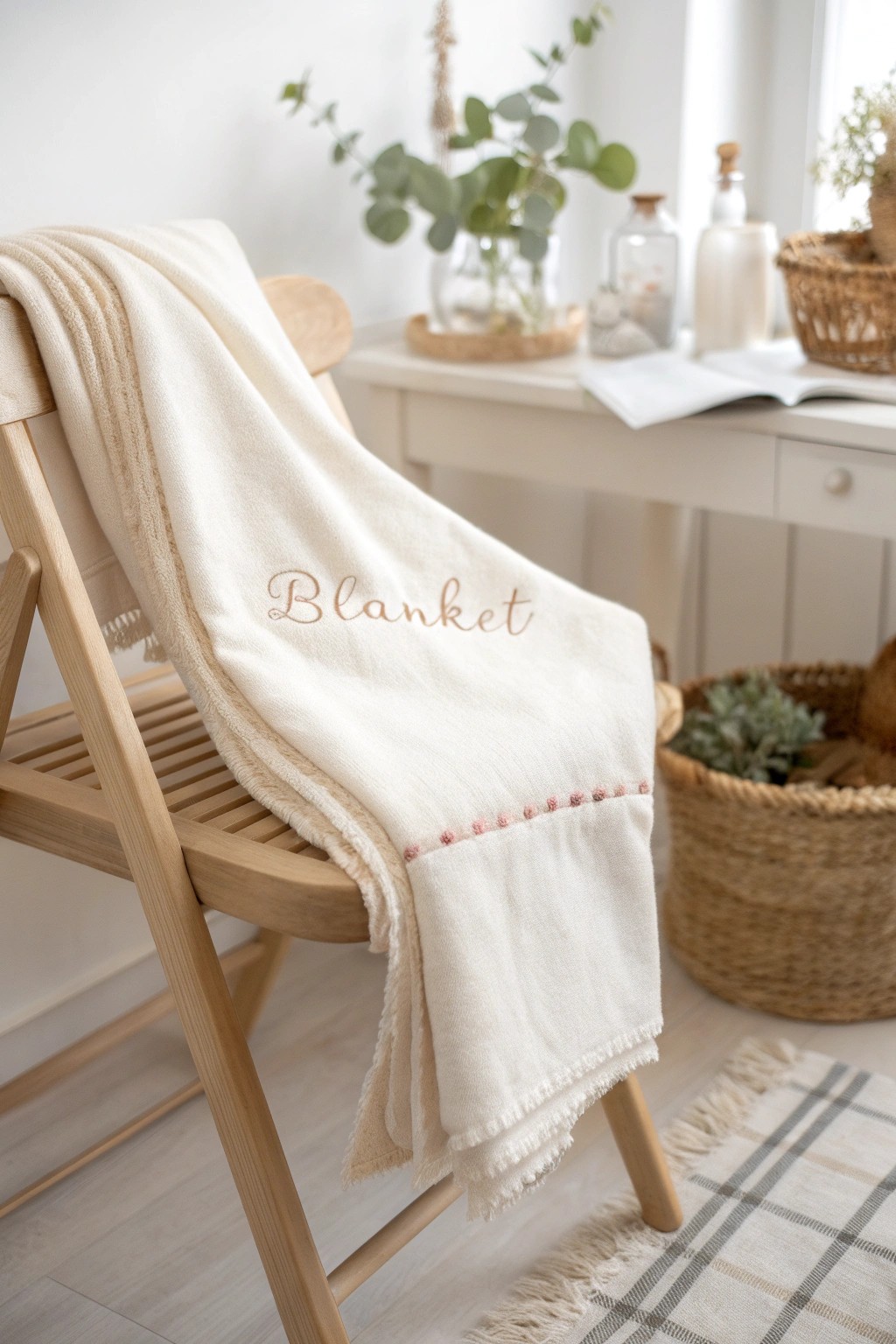 A personalized monogram throw blanket—crafted with love for Mother’s Day.