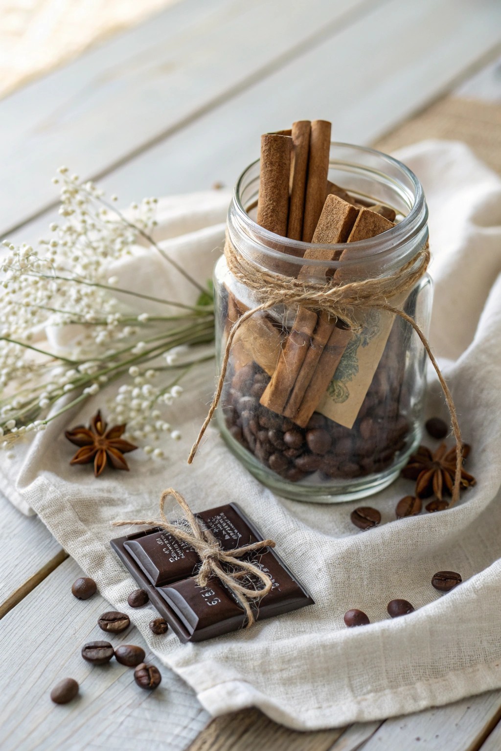 A handcrafted mason jar gift for coffee lovers—simple, beautiful, and thoughtfully curated.