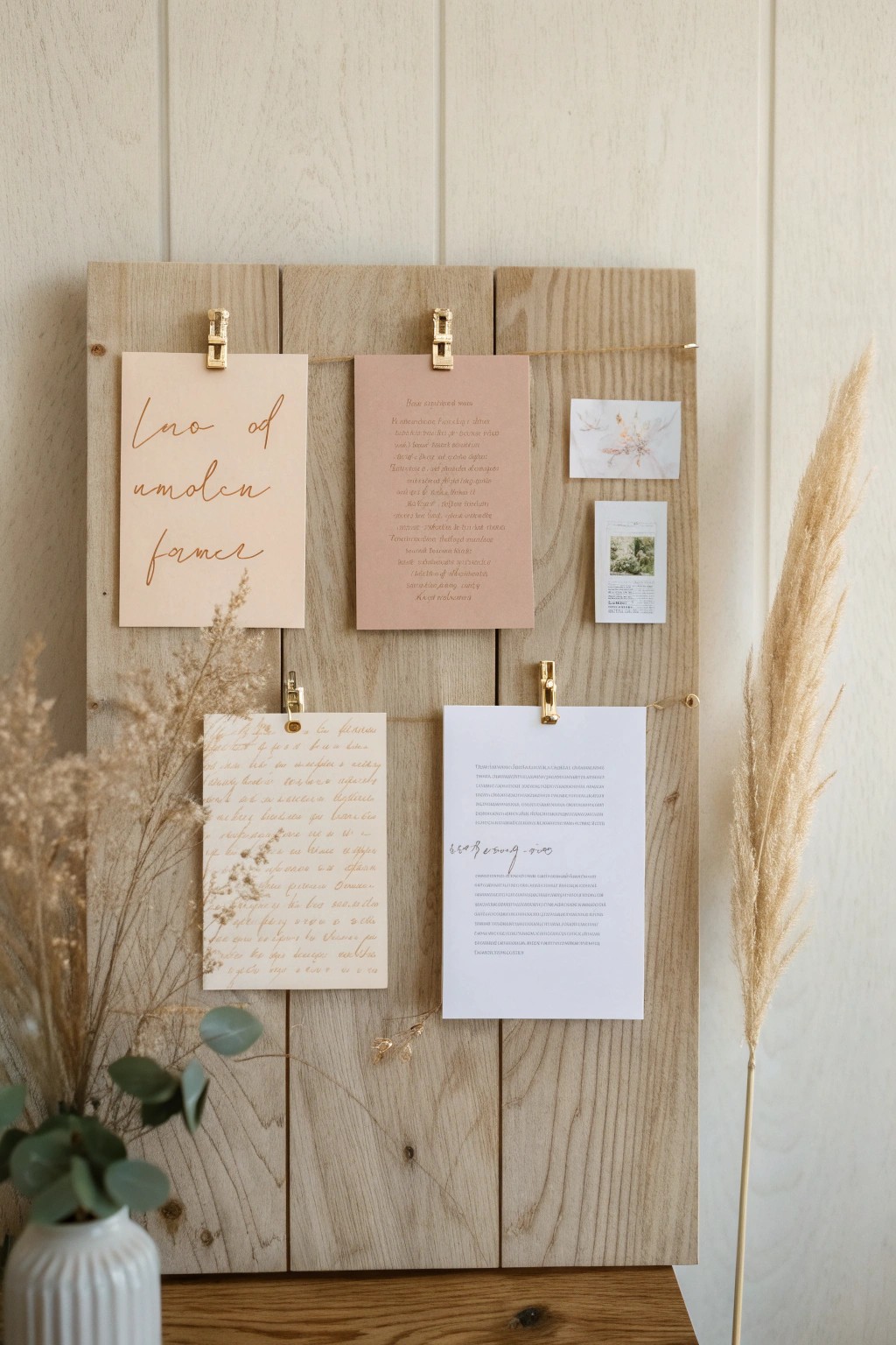 Elevate your day with a mood board of inspiring quotes and handwritten notes—Scandi minimalism meets boho charm.