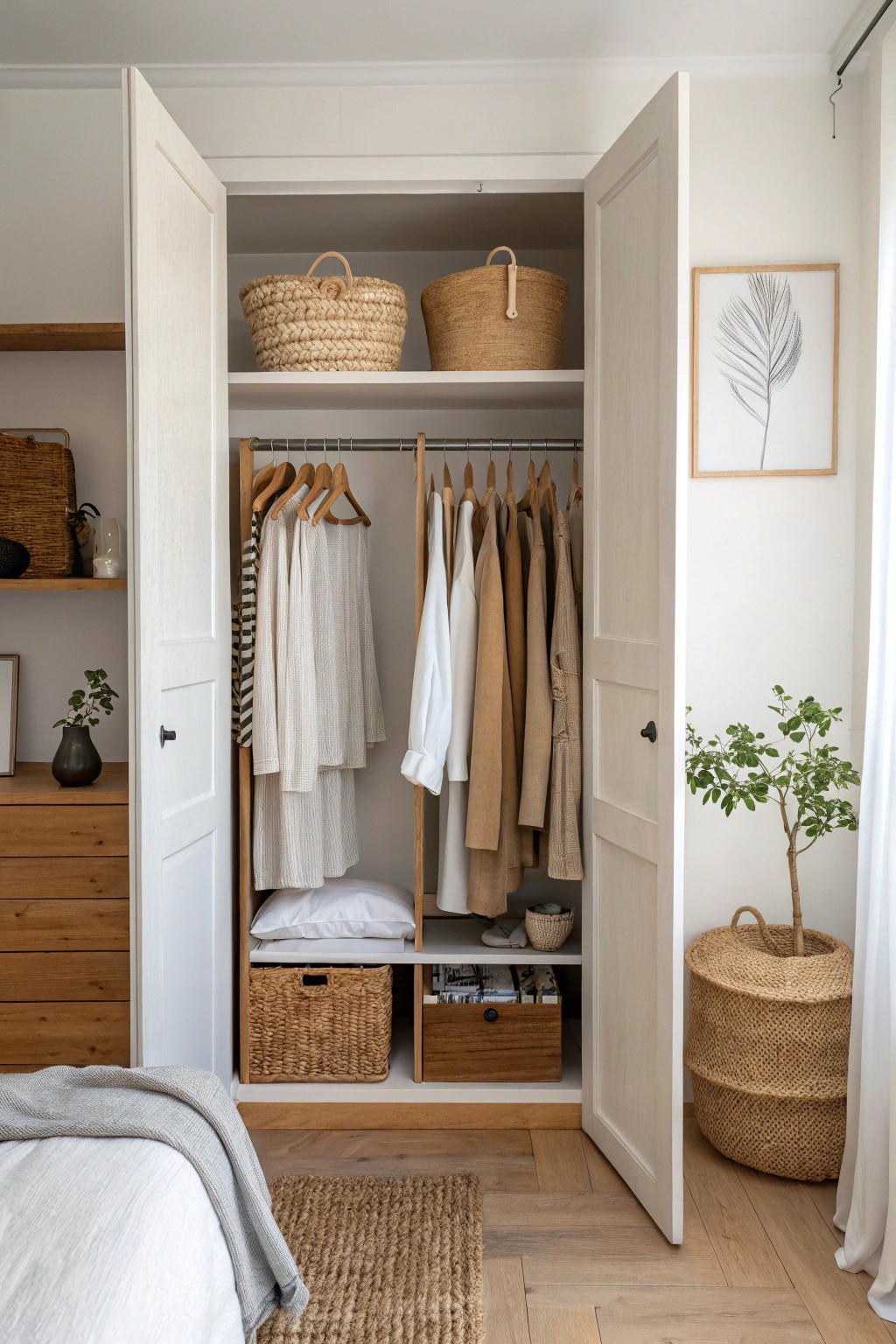 Open up your space: Doorless closets for effortless style and organization.