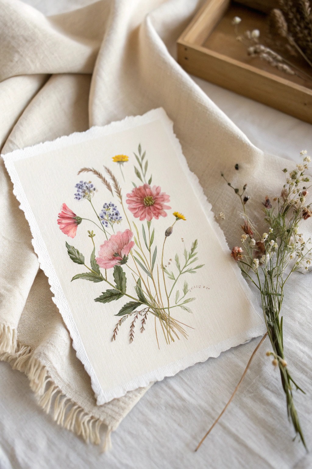 Tiny wildflower art prints—thoughtful, handcrafted wedding favors with lasting charm.