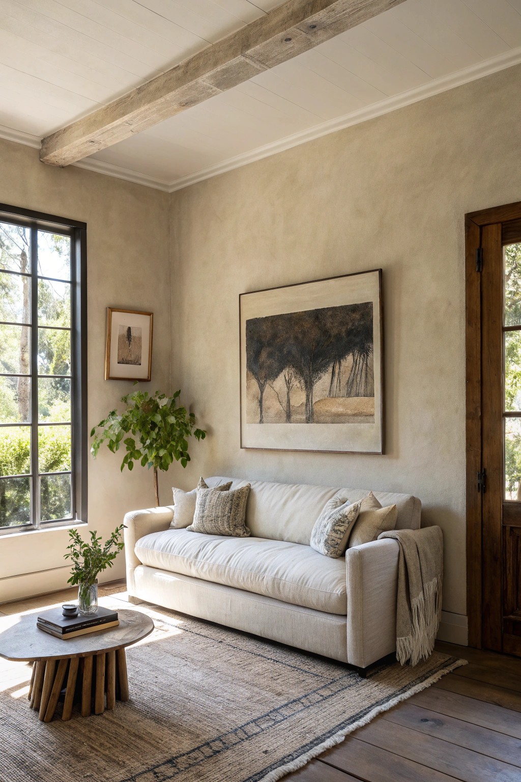 Make a statement—let oversized art define your small living room.