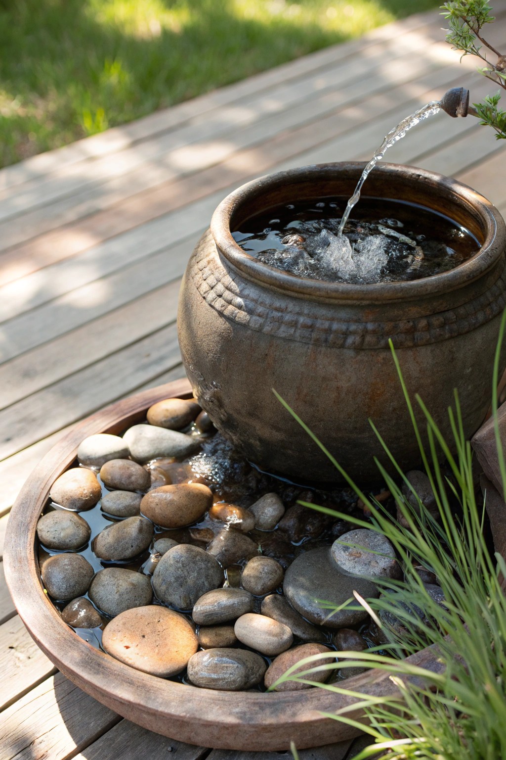 Transform your backyard with a simple, handmade water fountain oasis.
