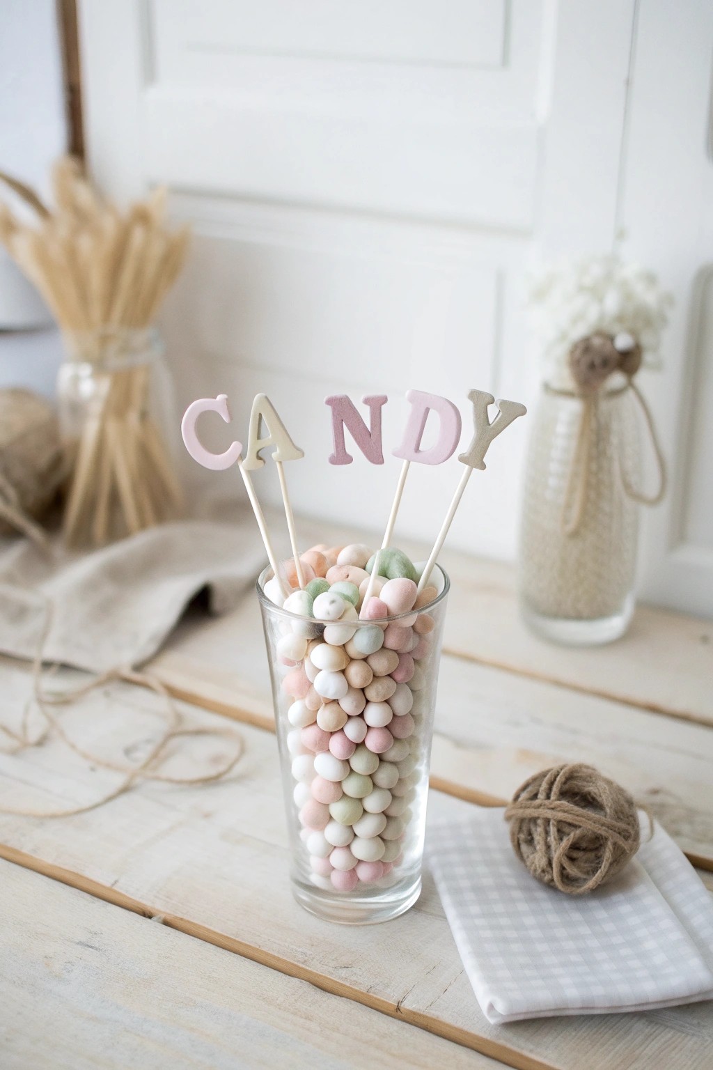 Personalized candy bouquet: a sweet way to spell out someone’s name in style.