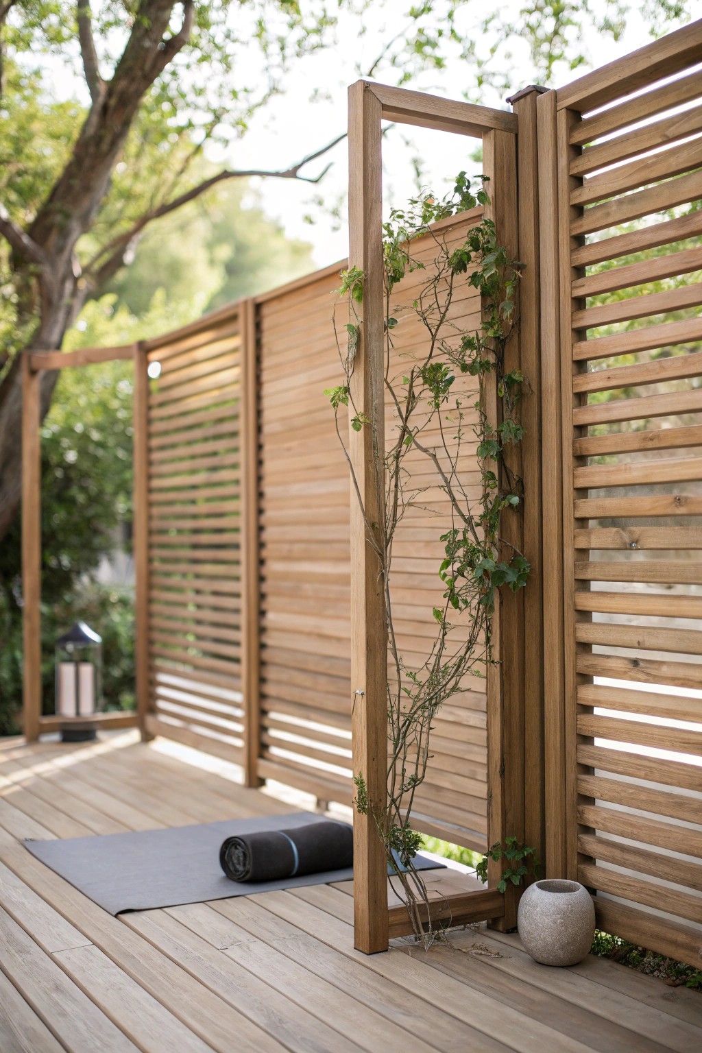 Create your own tranquil nook with a handcrafted privacy screen and let nature be your decorator.