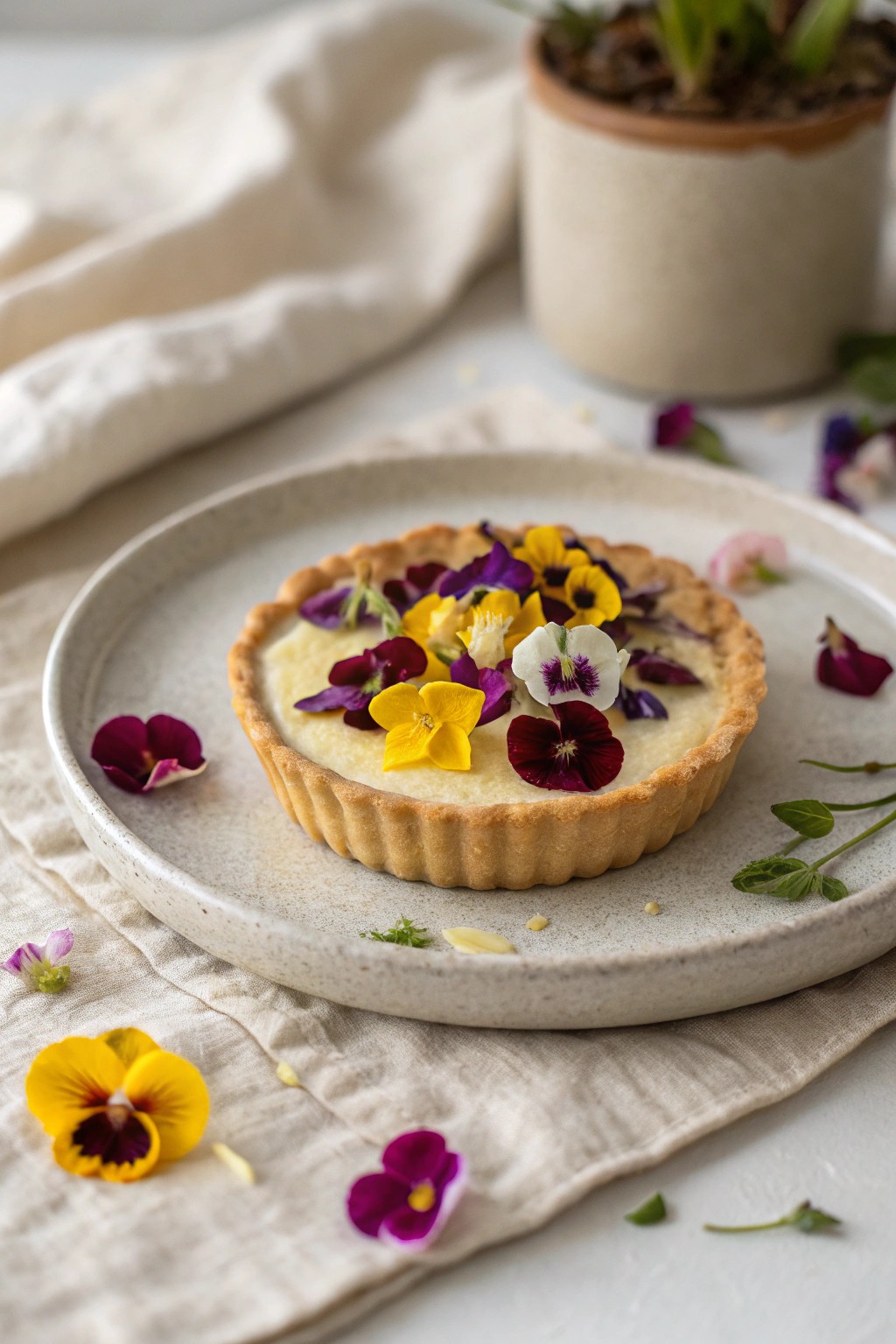 Elevate your dessert table with the natural beauty of edible flower garnishes.