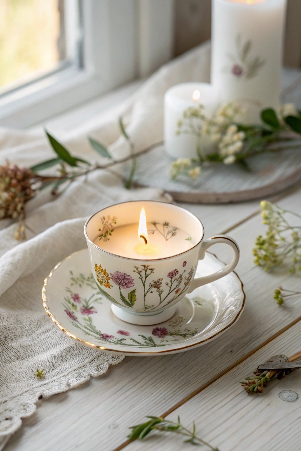 Turn cherished vintage finds into glowing treasures—upcycled candle holders for the perfect housewarming touch.