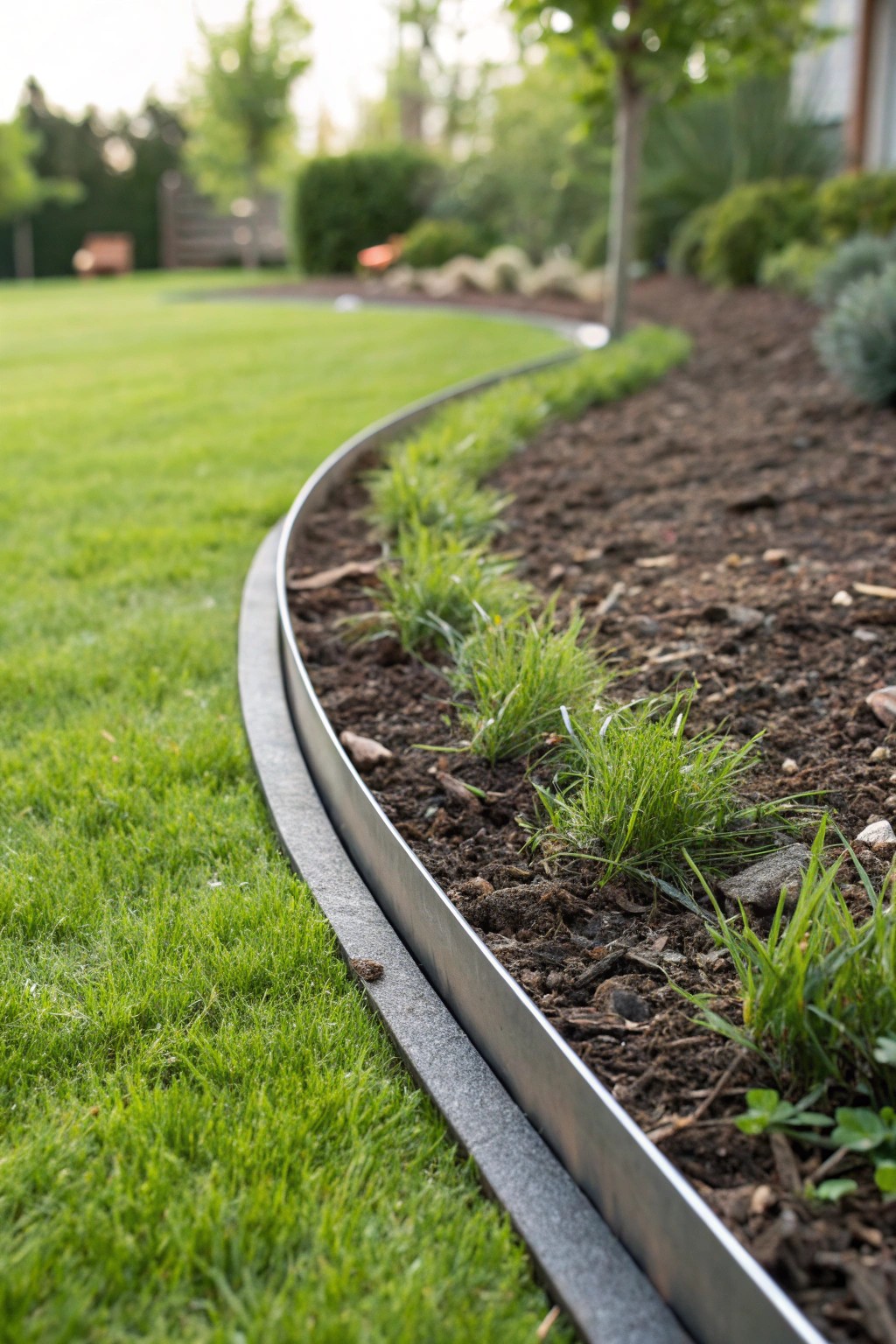 Crisp steel edging for effortlessly tidy garden borders.