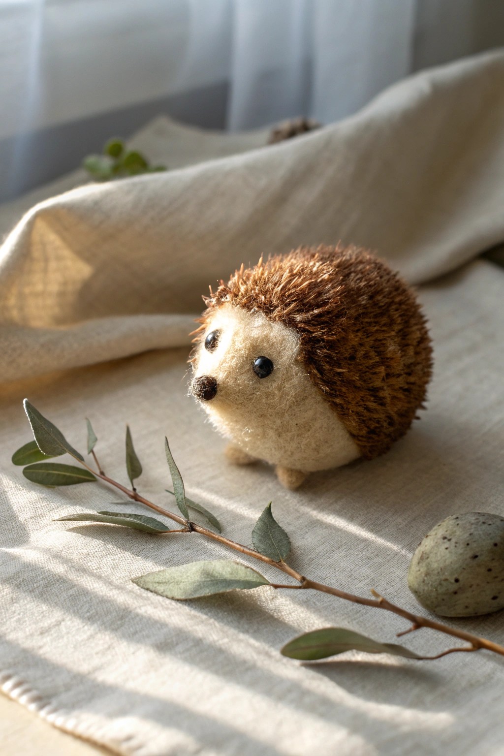 Handcrafted wool hedgehog—simple, sweet, and perfectly cozy for your space.