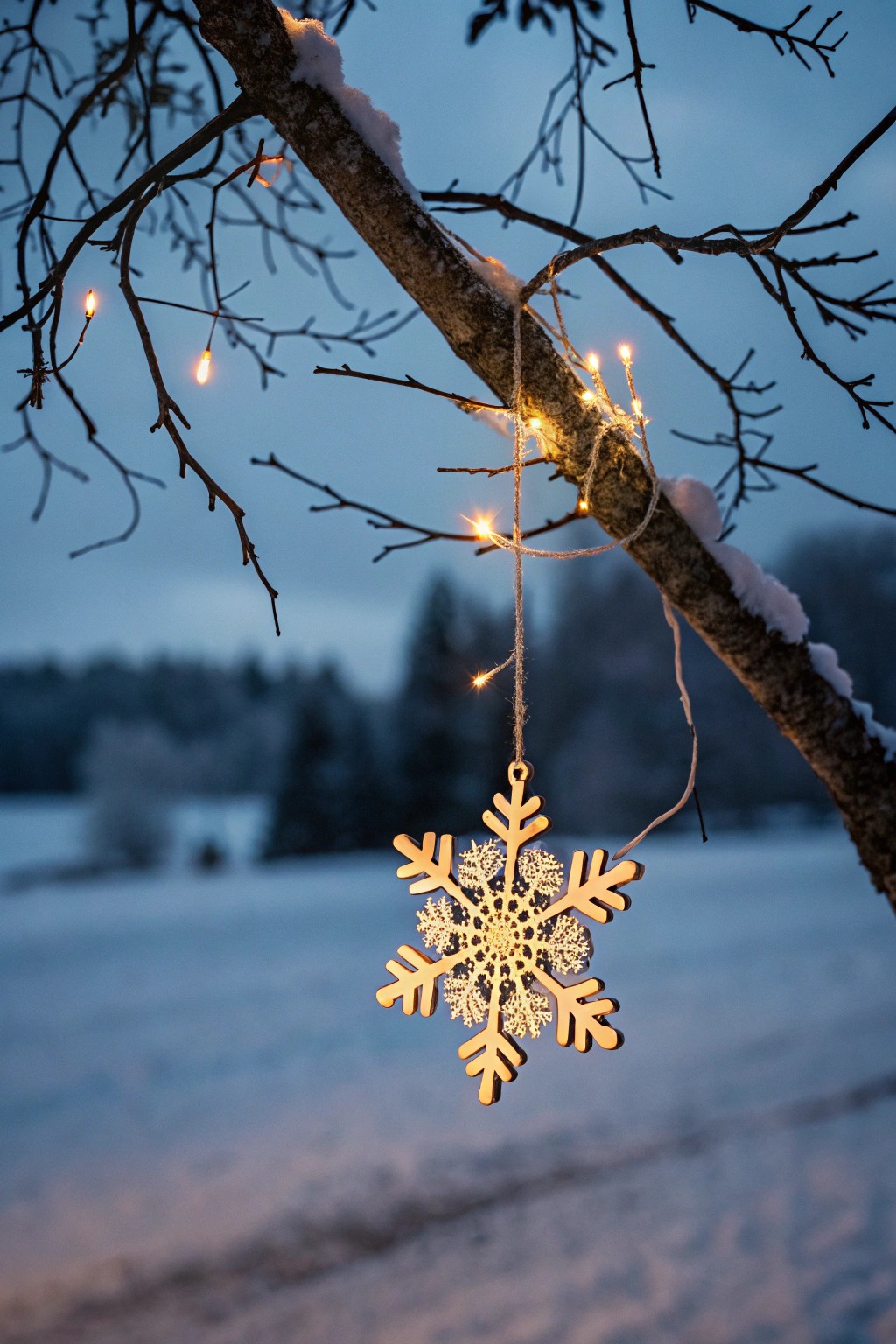 A glowing handcrafted snowflake brings magical simplicity to your outdoor décor.