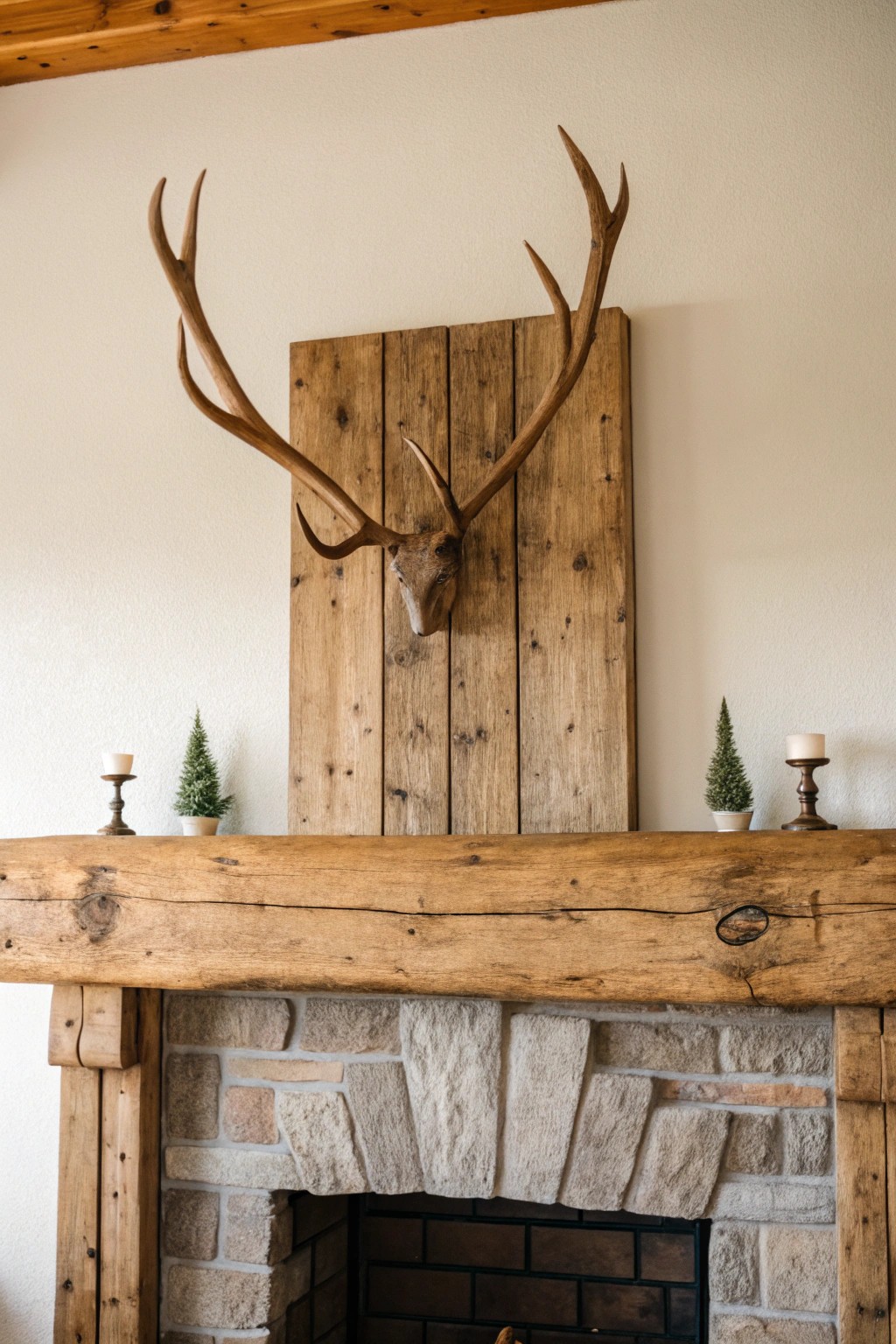 Elevate your living room with a single, artfully displayed antler—natural elegance meets rustic charm.