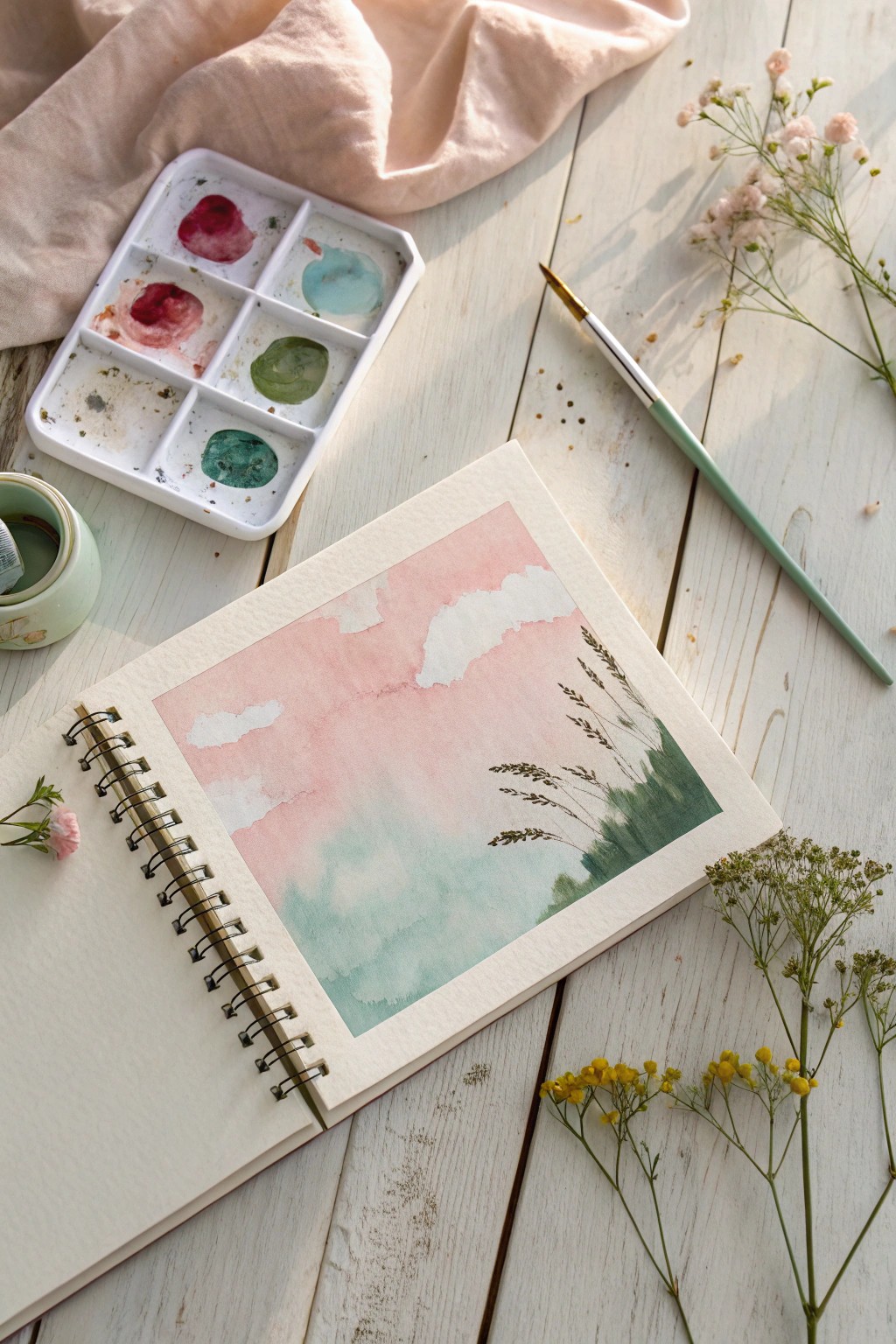 Dreamy watercolor backgrounds give your scrapbook pages a fresh, artistic touch.