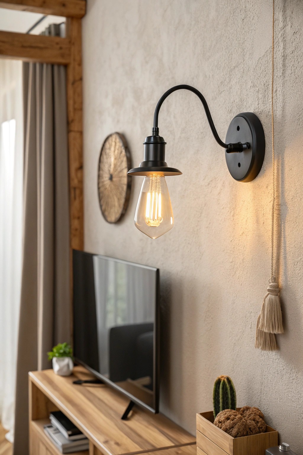 Warm up your small living room with beautiful accent lighting.